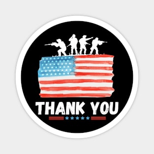 Thank You Memorial Day Veteran military flag design American Magnet